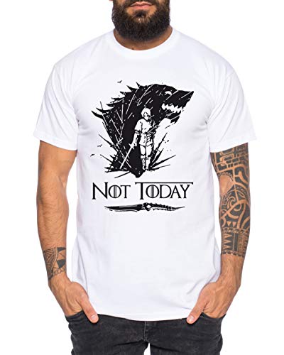 Not Today II - Herren T-Shirt Targaryen Thrones Game of stark Lannister Baratheon Daenerys Khaleesi tv blu-ray DVD, Größe:3XL, Farbe:Weiß von Sambosa