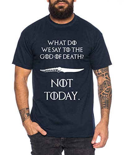 Not Today III - Herren T-Shirt Targaryen Thrones Game of stark Lannister Baratheon Daenerys Khaleesi tv blu-ray DVD, Farbe:Dunkelblau, Größe:3XL von Sambosa