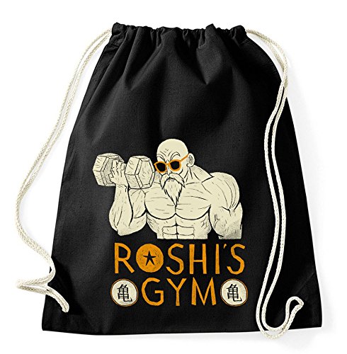 Roshi Gym Bag Goku Dragon Master Son Ball Vegeta Turtle Roshi Db, Farbe:Schwarz von Sambosa