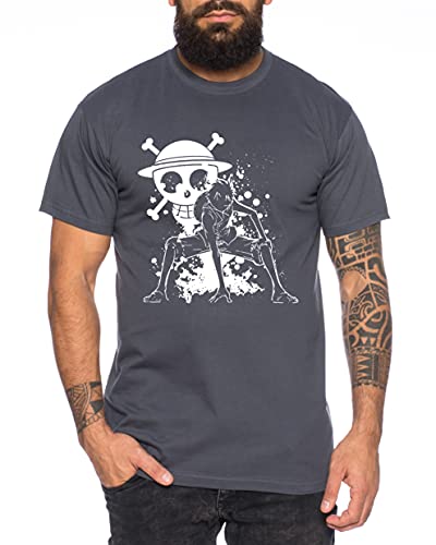Ruffy Angry Zorro Gear One Manga Herren 2 Ruffy T-Shirt Anime Piece, Farbe:Dunkelgrau, Größe:L von Sambosa