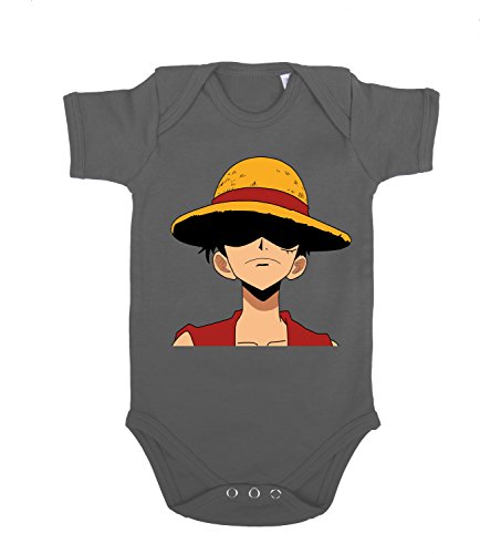 Ruffy Baby Strampler Body Luffy Ruffy One Monkey Anime Piece Zoro, Farbe:Grau;Größe:62 von Sambosa
