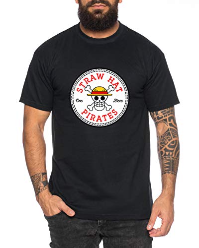 Ruffy Star - Herren T-Shirt Son Ruffy Luffy Saitama One Dragon Goku Ball Vegeta Punch Man Piece, Farbe:Schwarz, Größe:4XL von Sambosa