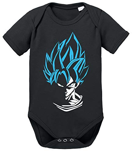 SS Blue Baby Dragon Son Ball Strampler Goku Bio Baumwolle Body Jungen & Mädchen 0-12 Monate, Größe:74/7-9 Monate, Farbe:Schwarz von Sambosa