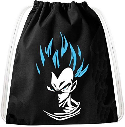 SV Vegeta Blaue Haare Goku Dragon Rucksack Tasche Turnbeutel Sport Jute Beutel, Rucksack von Sambosa