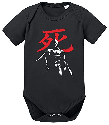 Sait Stand Saitama One Baby Strampler Punch Bio Baumwolle Body Jungen & Mädchen 0-12 Monate, Größe:62/2-3 Monate, Farbe:Schwarz von Sambosa