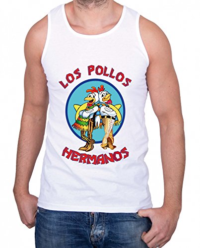 Sambosa Los Pollos Herren Tank Top Hermanos Bad Heisenberg Breaking, Farbe:Weiß;Größe:L von Sambosa