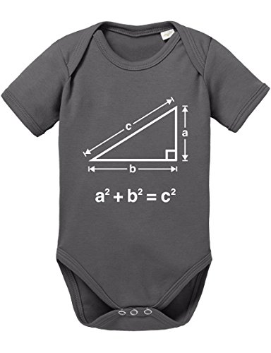 Satz des Pythagoras Baby Strampler Body, Größe:62;Farbe:Grau von Sambosa