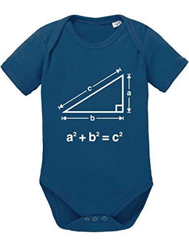 Satz des Pythagoras Baby Strampler Body, Größe:62;Farbe:Navy von Sambosa