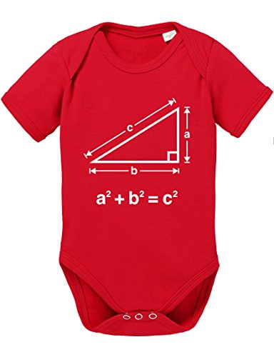 Satz des Pythagoras Baby Strampler Body, Größe:68;Farbe:Rot von Sambosa