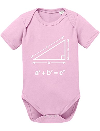 Satz des Pythagoras Baby Strampler Body, Größe:74;Farbe:Rosa von Sambosa