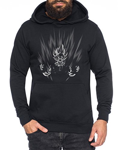 Scream Nerd Herren Hoodie One Goku Dragon Master Son Ball Vegeta Turtle Roshi Piece Golds Db, Farbe:Schwarz;Größe:L von Sambosa