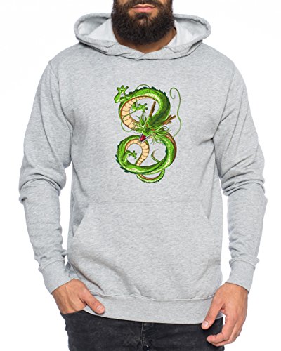 Shenron Nerd Herren Hoodie One Goku Dragon Master Son Ball Vegeta Turtle Roshi Piece Golds Db, Farbe:Dunkelgrau Meliert;Größe:3XL von Sambosa