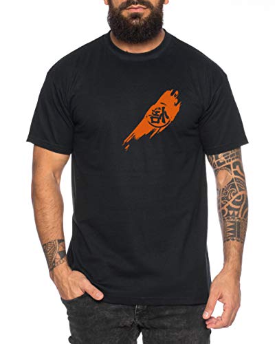 Sign Brust - Herren T-Shirt Son Ruffy Luffy Naruto Saitama One Dragon Master Goku Ball Vegeta Turtle Roshi Piece Golds Db, Farbe:Schwarz, Größe:L von Sambosa