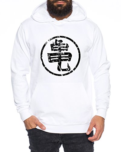 Sign Nerd Herren Hoodie One Goku Dragon Master Son Ball Vegeta Turtle Roshi Piece Golds Db, Farbe:Weiss;Größe:L von Sambosa