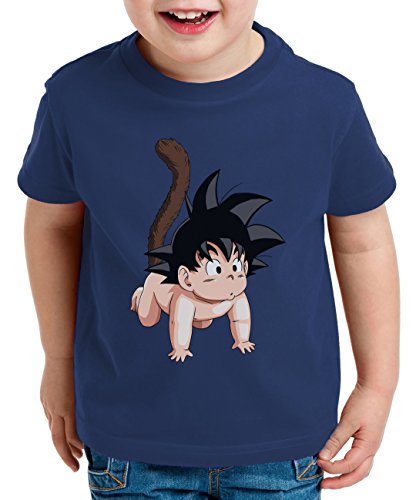 Son Baby Kinder T-Shirt Goku Dragon Master Ball Vegeta Turtle Roshi Db, Farbe:Dunkelblau;Kinder T-Shirt Größe:110/116 von Sambosa