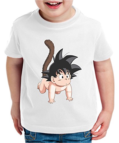 Son Baby Kinder T-Shirt Goku Dragon Master Ball Vegeta Turtle Roshi Db, Farbe:Weiss;Kinder T-Shirt Größe:98/104 von Sambosa