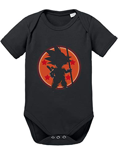 Son Ball Baby Dragon Goku Ball Strampler Bio Baumwolle Body Jungen & Mädchen 0-12 Monate, Größe:62/2-3 Monate, Farbe:Schwarz von Sambosa