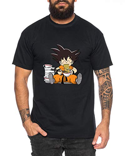 Son Eat - Herren T-Shirt Son Ruffy Luffy Naruto Saitama One Dragon Master Goku Ball Vegeta Turtle Roshi Piece Golds Db, Farbe:Schwarz, Größe:3XL von Sambosa