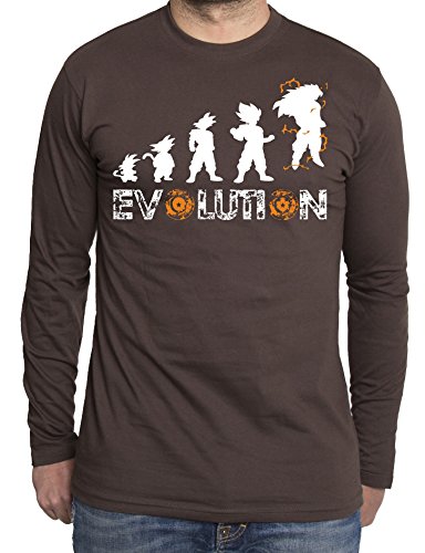 Son Goku Evolution Herren Long Sleeve Goku Dragon Master Son Ball Vegeta Turtle Roshi Db, Farbe:Braun;Größe:S von Sambosa