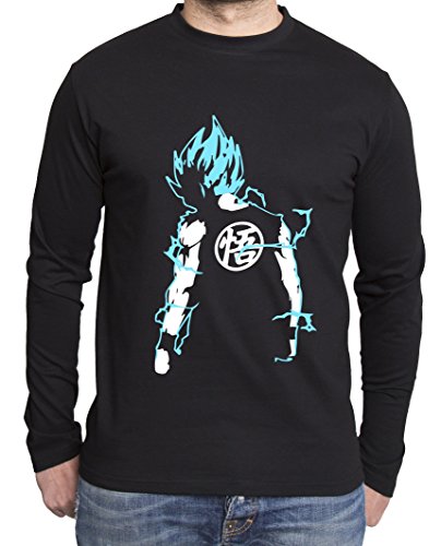 Super Saiyajin Herren Long Sleeve Goku Dragon Master Son Ball Vegeta Turtle Roshi Db, Farbe:Schwarz/Blau;Größe:XL von Sambosa