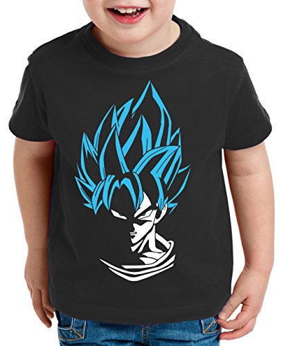 Super Son Kinder T-Shirt Goku Dragon Master Ball Vegeta Turtle Roshi Db, Farbe:Schwarz/Blau;Kinder T-Shirt Größe:134/146 von Sambosa