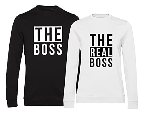 The Real Boss - Partner-Sweatshirt Damen und Herren - 2 Stück - Couple-Pullover Geschenk Set für Verliebte - Partner-Geschenke - Bestes Geburtstagsgeschenk - Partnerlook von Sambosa
