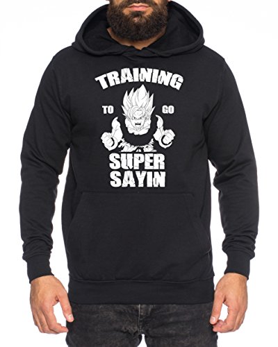 Train Super Sayin Nerd Herren Hoodie One Goku Dragon Master Son Ball Vegeta Turtle Roshi Piece Golds Db, Farbe:Schwarz;Größe:XXL von Sambosa