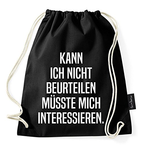 Über 50 Sprüche & Designs auswählbar/Sambosa Turnbeutel mit Spruch/Beutel: Schwarz/Rucksack/Jutebeutel/Sportbeutel/Hipster/Collegebag/Sportbeutel, Bag:Beurteilen von Sambosa