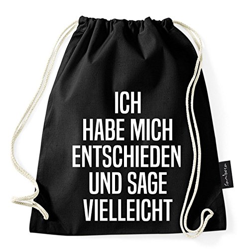 Über 50 Sprüche & Designs auswählbar/Sambosa Turnbeutel mit Spruch/Beutel: Schwarz/Rucksack/Jutebeutel/Sportbeutel/Hipster/Collegebag/Sportbeutel, Bag:Vielleicht von Sambosa