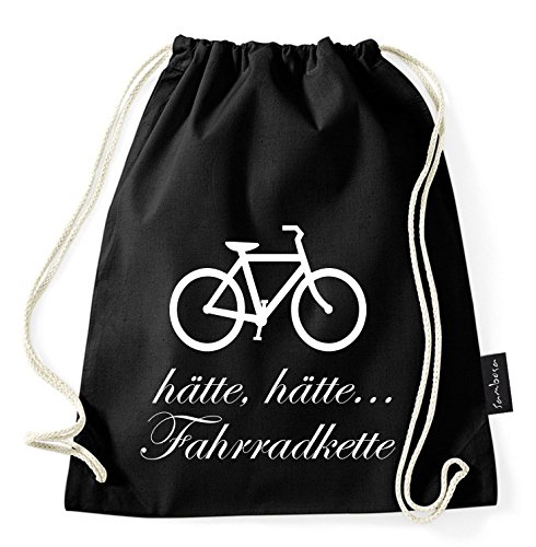 Über 60 Sprüche & Designs auswählbar/Sambosa Turnbeutel mit Spruch/Beutel: Schwarz/Rucksack/Jutebeutel/Sportbeutel/Hipster, Bag:Fahrradkette von Sambosa