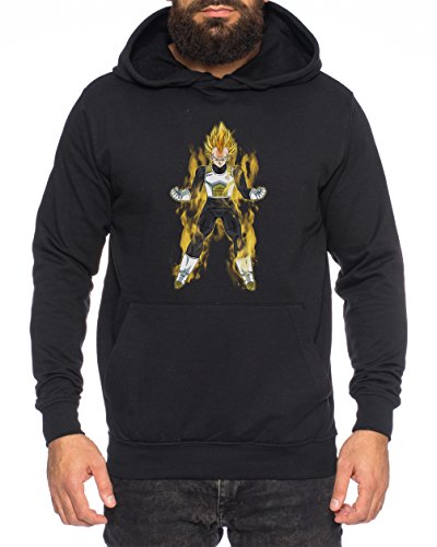 Vegafire Nerd Herren Hoodie One Goku Dragon Master Son Ball Vegeta Turtle Roshi Piece Golds Db, Farbe:Schwarz;Größe:L von Sambosa