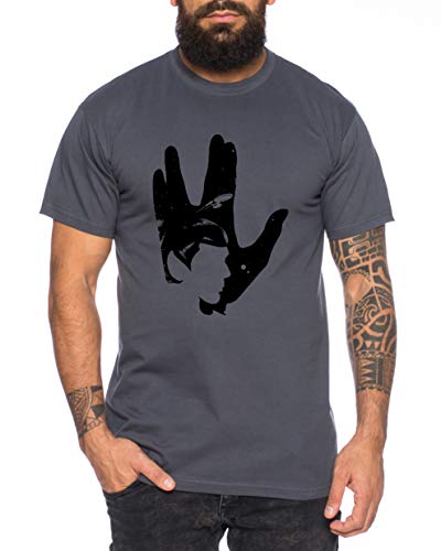 Vulkankopf Star Herren T-Shirt Cooles Trek Shirt, Farbe:Dunkelgrau, Größe:XL von Sambosa