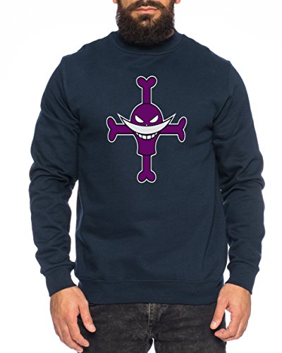 Whitebeard Logo Pirat Herren Sweatshirt Ruffy One Nami Lysop Piece Portgas D, Farbe:Navy;Größe:XXL von Sambosa