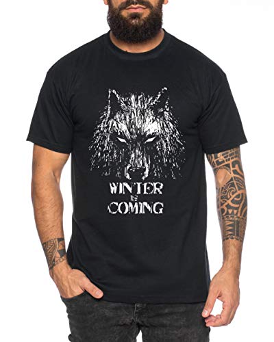 Winter Wolf - Herren T-Shirt Targaryen Thrones Game of stark Lannister Baratheon Daenerys Khaleesi tv blu-ray DVD, Farbe:Schwarz, Größe:3XL von Sambosa