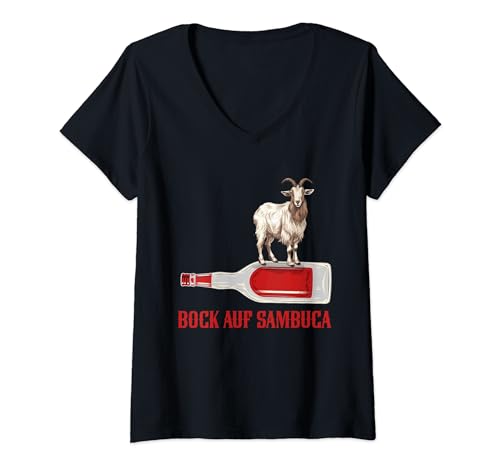 Damen Sambuca Liköre Alkohol Bock Auf Sambuca T-Shirt mit V-Ausschnitt von Sambuca Zubehör