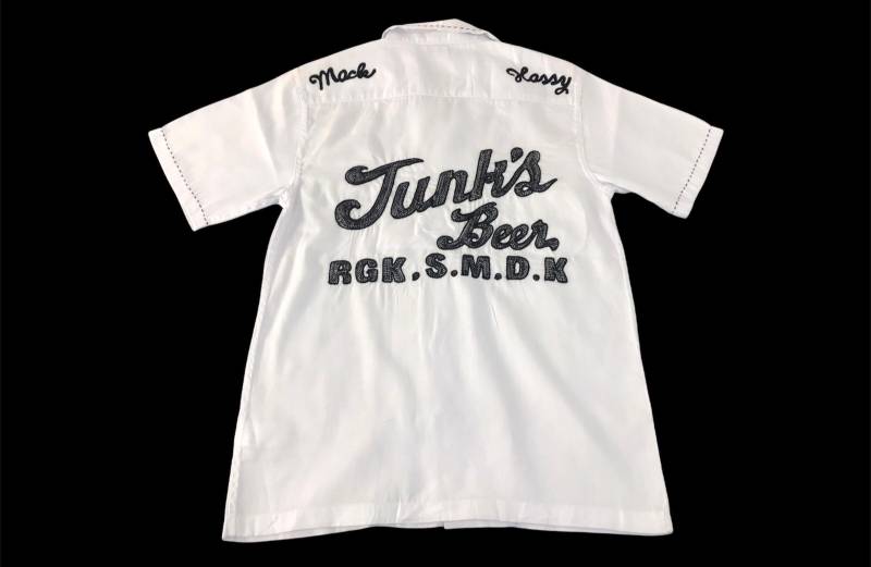 Vintage Junk-Star Kleidung Stiching Logo Spell Out Shirt Button Up Design Einzelne Tasche Inspiriert Designer Streetwear Fit Größe S M K2063 von Samdassler