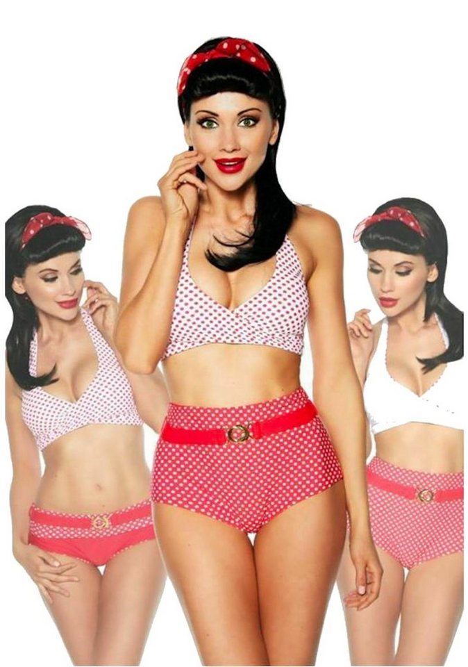 Samegame Triangel-Bikini Rockabilly Wendebikini mit Gürte Vintage-Bikini Set l von Samegame