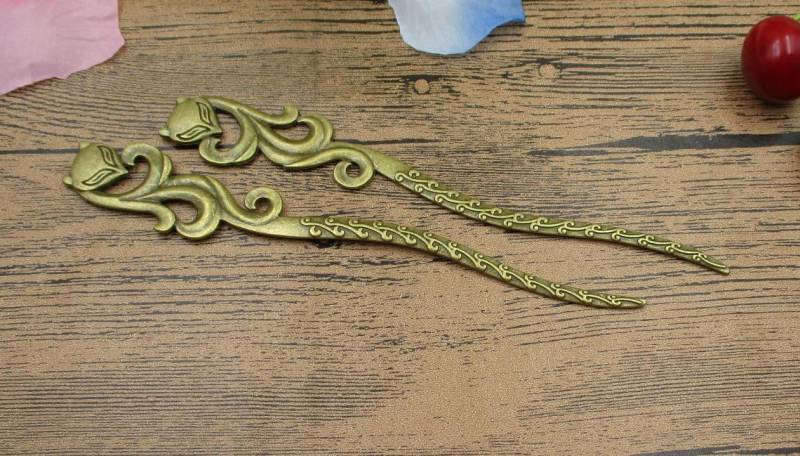 2 Antik Bronze Fuchs Haarnadeln-Lesezeichen-Vintage Style-Rs691 von SamiCharm