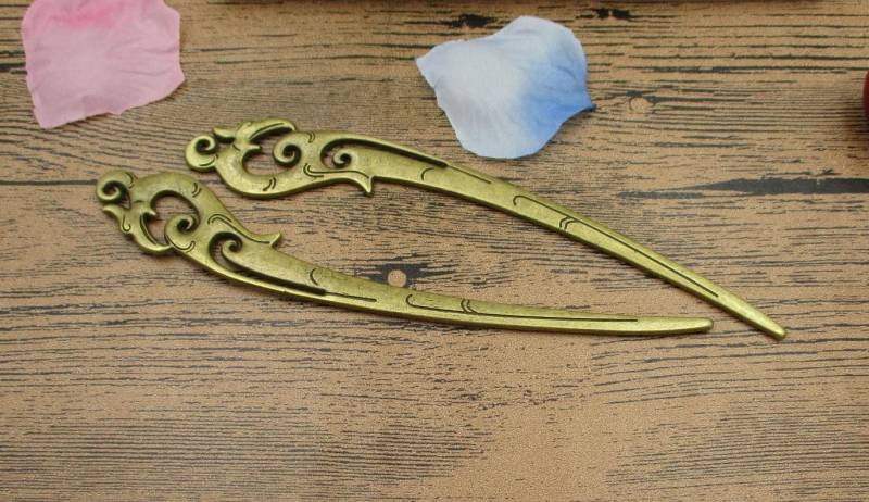 2 Antike Bronze Haarnadeln-Lesezeichen-Vintage Style-Rs696 von SamiCharm