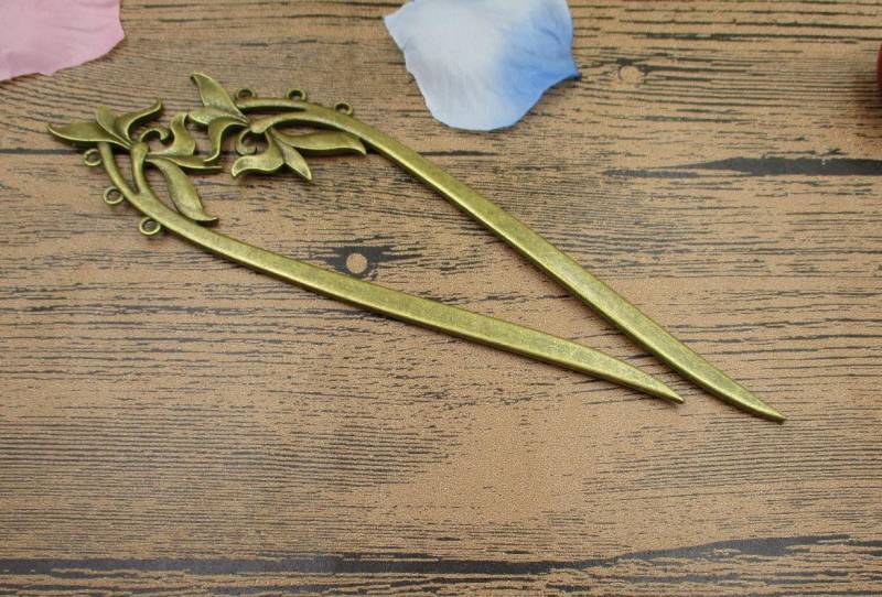 2 Antike Bronze Haarnadeln Mit 3 Schlaufen-Lesezeichen-Vintage-stil-Rs693 von SamiCharm