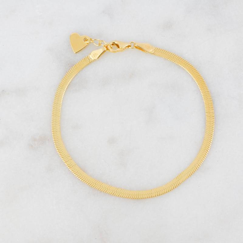 2 Mm Herringbone Armband, Gold Herringbone, Zierliche Schlangenarmband, Geschenk Für Sie von SamiJEWELS