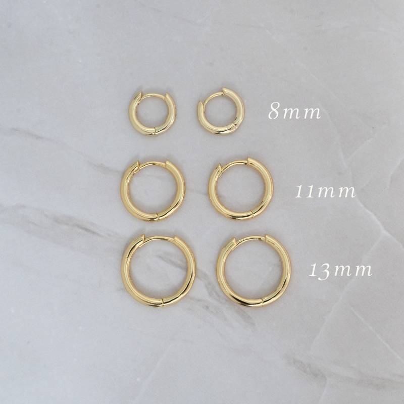 3 Hoop Ohrringe Set, Kleine Ohrringe, Minimalist Gold Hoops, Geschenk Für Sie, Zierliche Creolen von SamiJEWELS