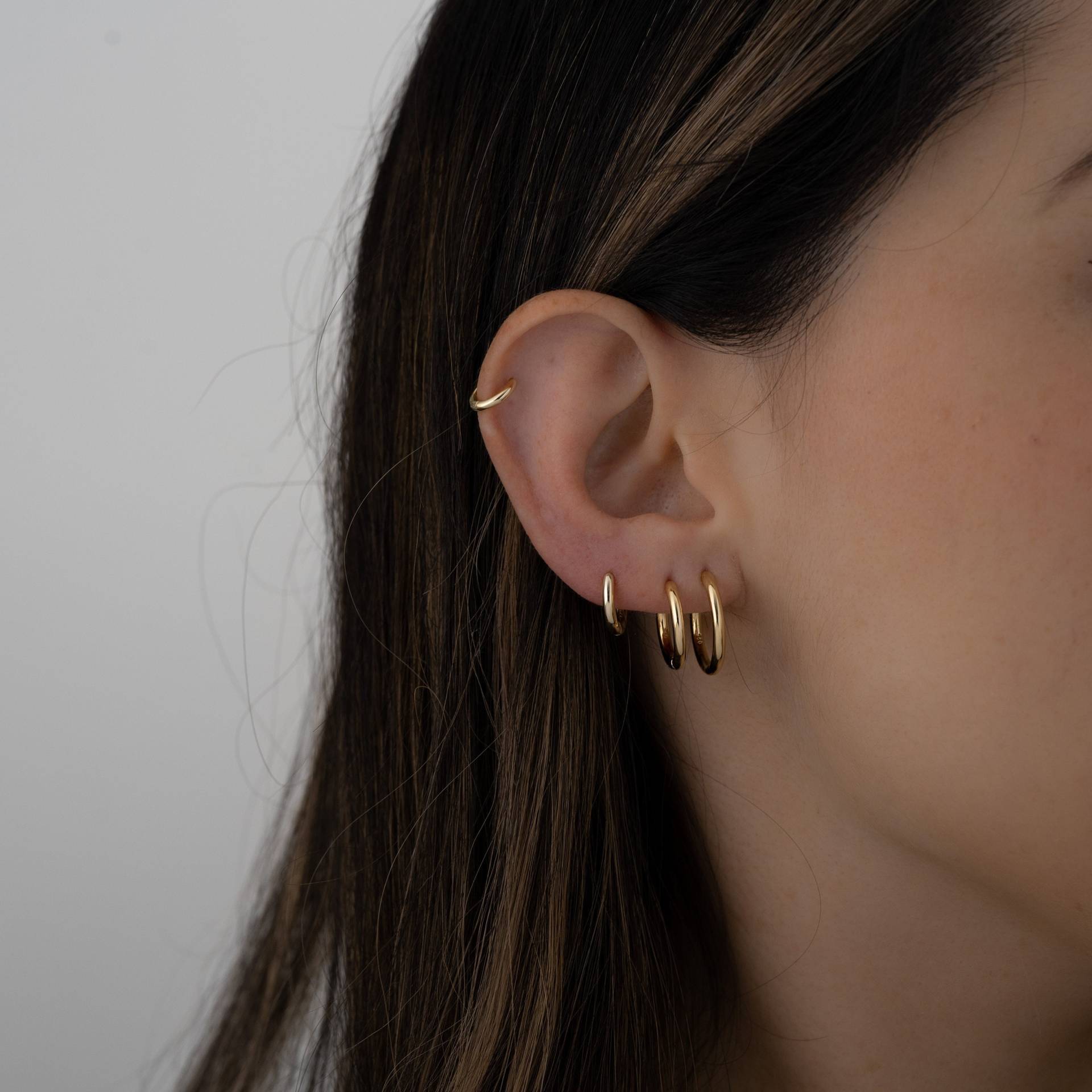 3 Hoop Ohrringe Set, Kleine Ohrringe, Minimalist Gold Hoops, Geschenk Für Sie, Zierliche Creolen von SamiJEWELS