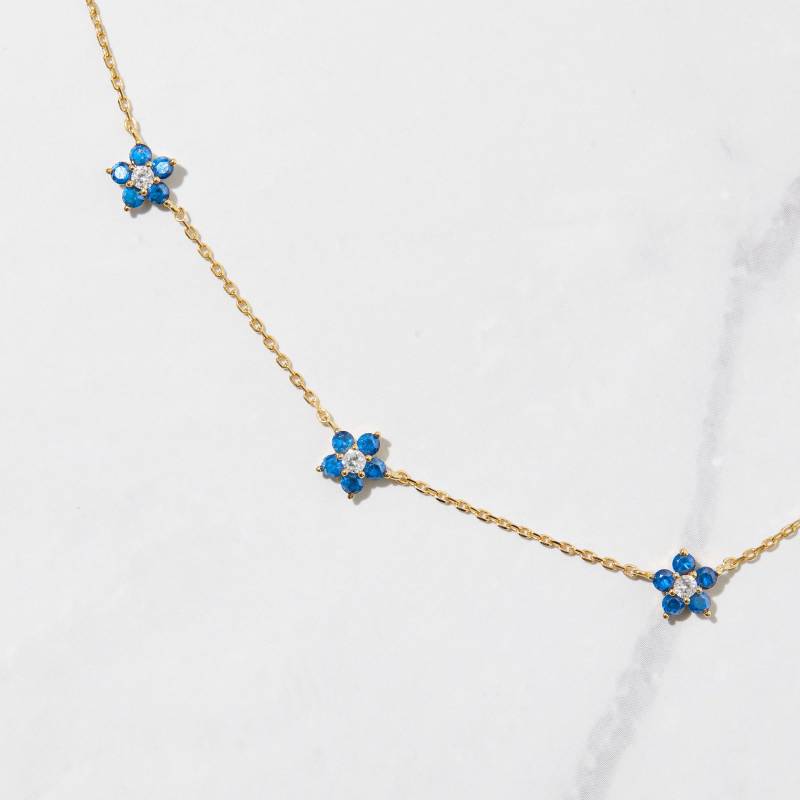 Aquamarin Halskette, Blume Daisy Layering Zierliche Schmuck, März Geburtsstein, Geschenk Für Sie von SamiJEWELS