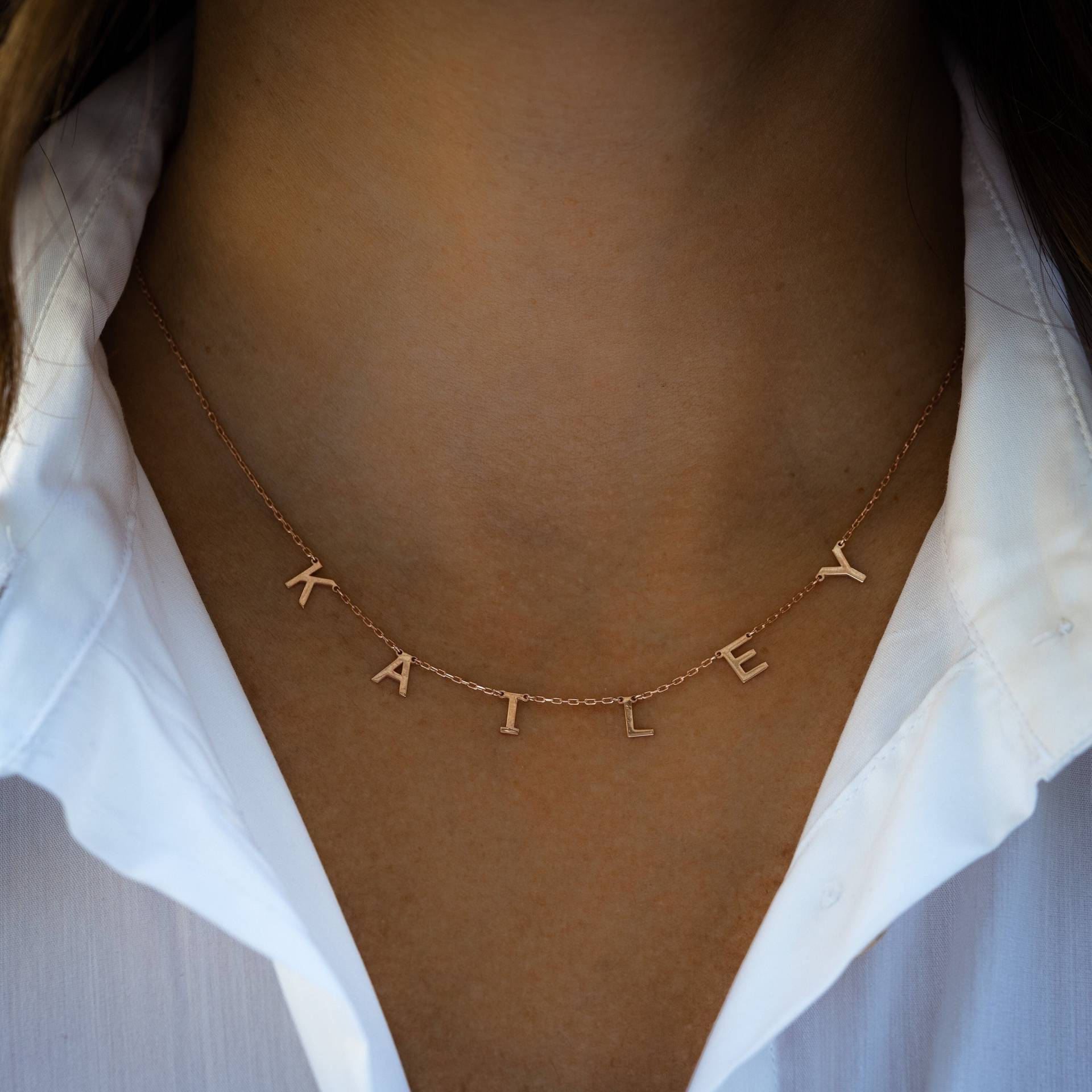 Benutzerdefinierte Buchstabe Namen Halskette, Personalisierte Schmuck, Geschenk Für Sie, Geschenk, Gold Initiale von SamiJEWELS