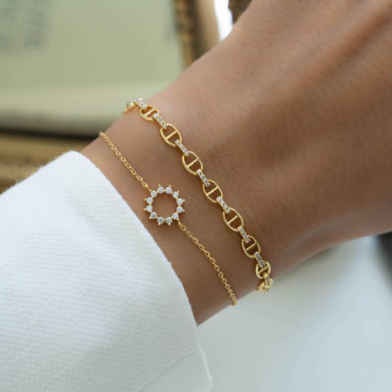 Bettelarmband, Zierliches Armband, Anhänger Zartes Kettenarmband, Schichtarmband, Geschenk Für Sie, Sunburst Charm von SamiJEWELS