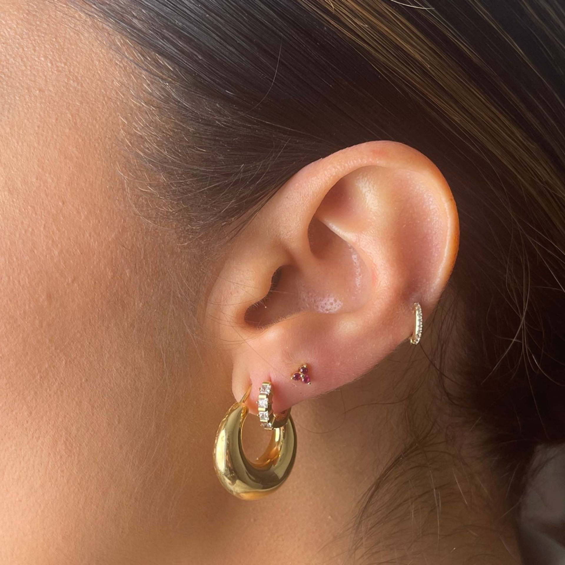 Chunky Hoop Ohrringe, Gold Creolen, Dicke Statement Geschenk Für Sie, Silber Creolen von SamiJEWELS