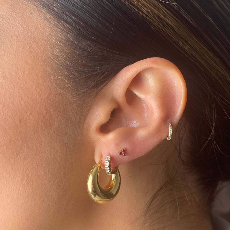 Chunky Hoop Ohrringe, Gold Creolen, Dicke Statement Geschenk Für Sie, Silber Creolen von SamiJEWELS