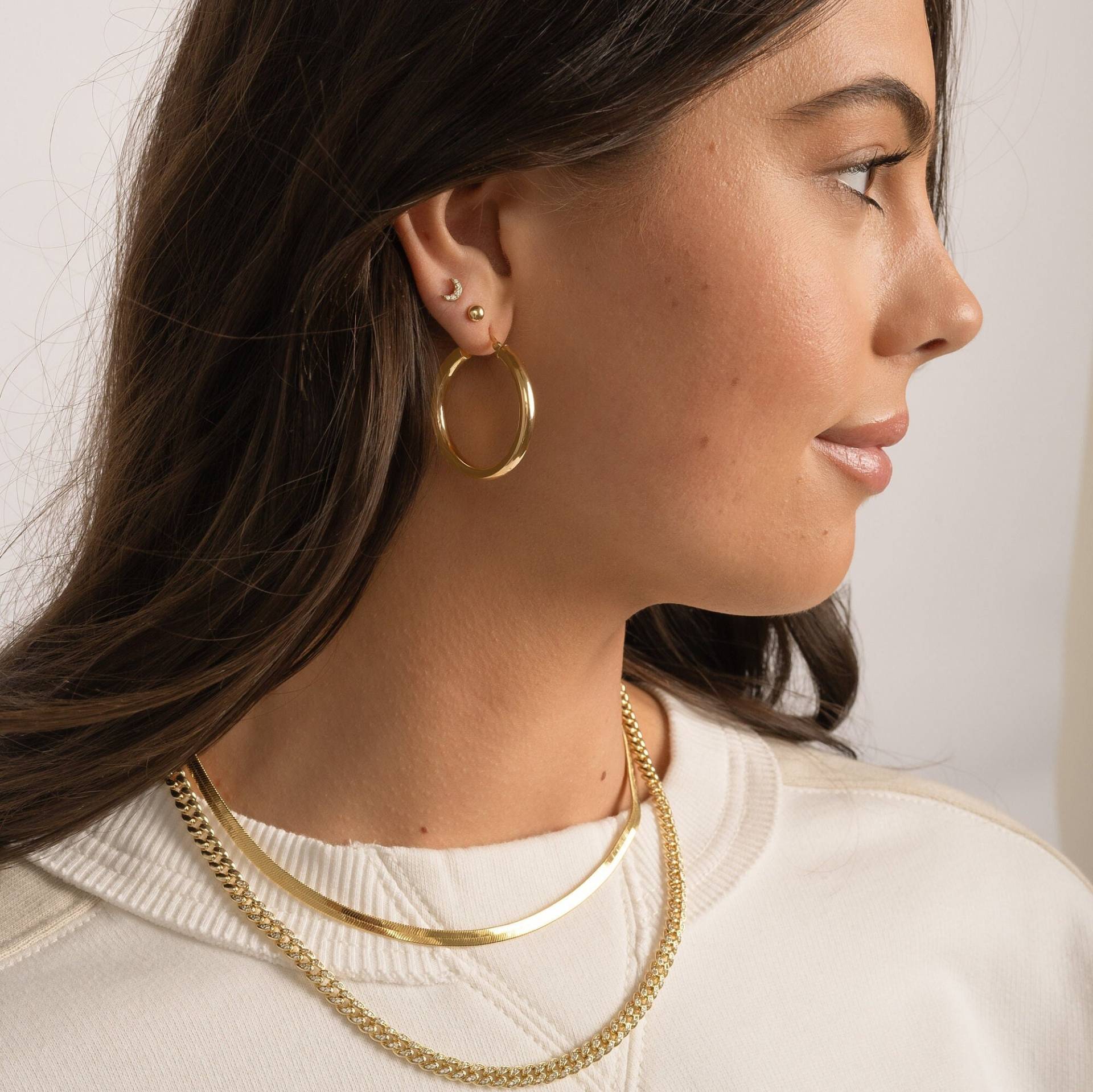 Creolen, Gold Silber Damen 34 Mm Geschenk Für Sie von SamiJEWELS