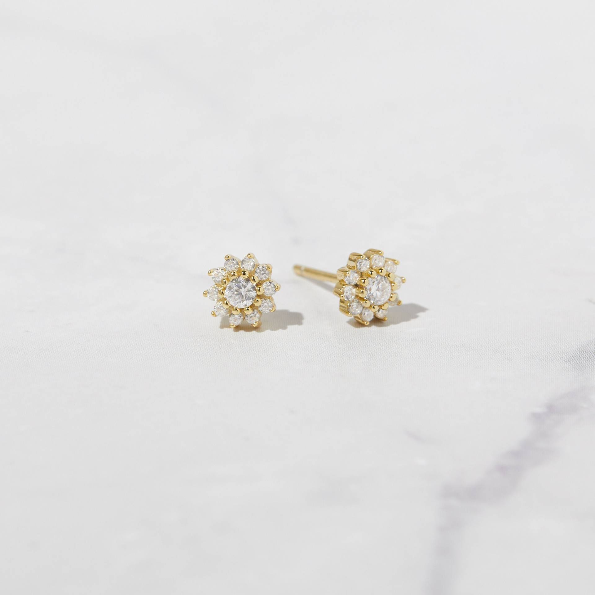 Diamant Ohrstecker, Kleine Zirkonia Gold Silber Geschenk Für Sie von SamiJEWELS